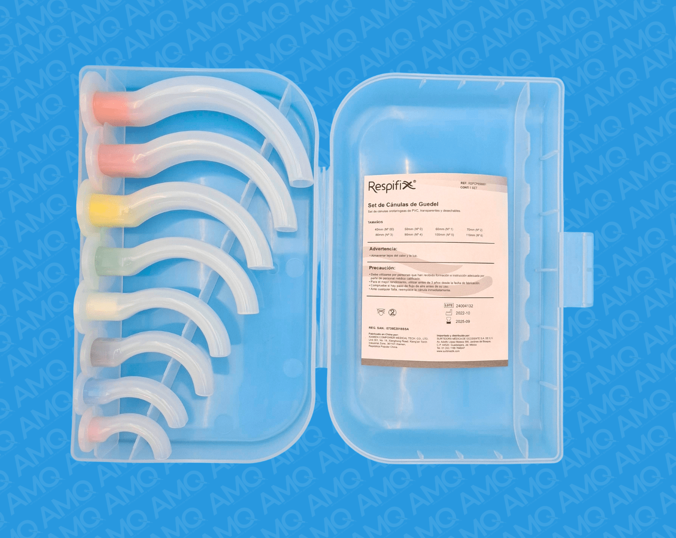 SET DE 8 CÁNULAS GUEDEL RÍGIDAS ESTUCHE – AMQ