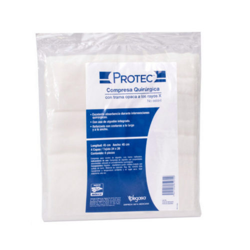 COMPRESA QX PROTEC, TEJIDO 24 x 20 MED 70 x 45 HR 4CAPAS.