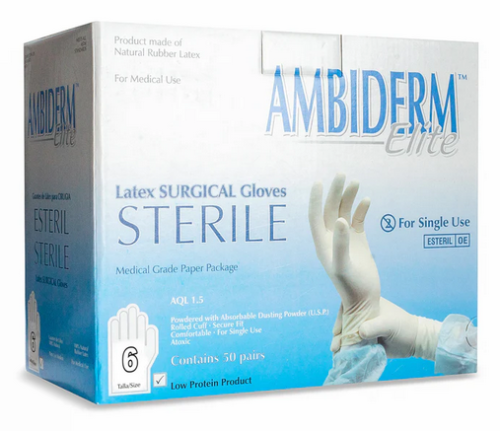 GUANTE AMBIDERM ELITE CIRUJANO 6 C/50 PARES.