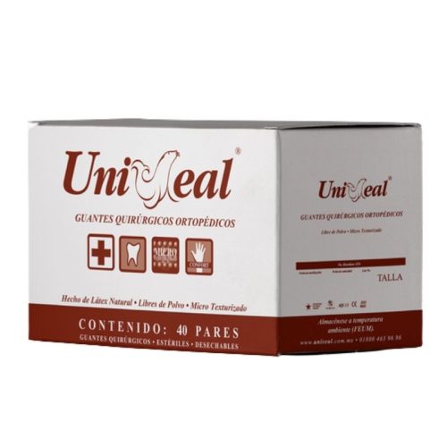 GUANTE LATEX QX UNISEAL ORTOPEDICO 8 C/40